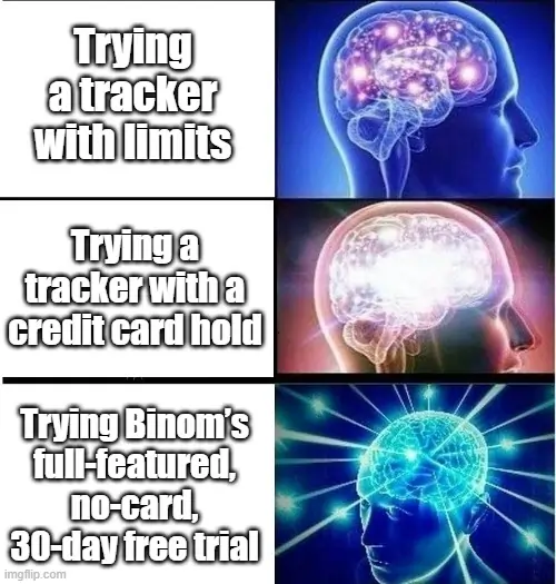 Binom Free Trial Offer Meme