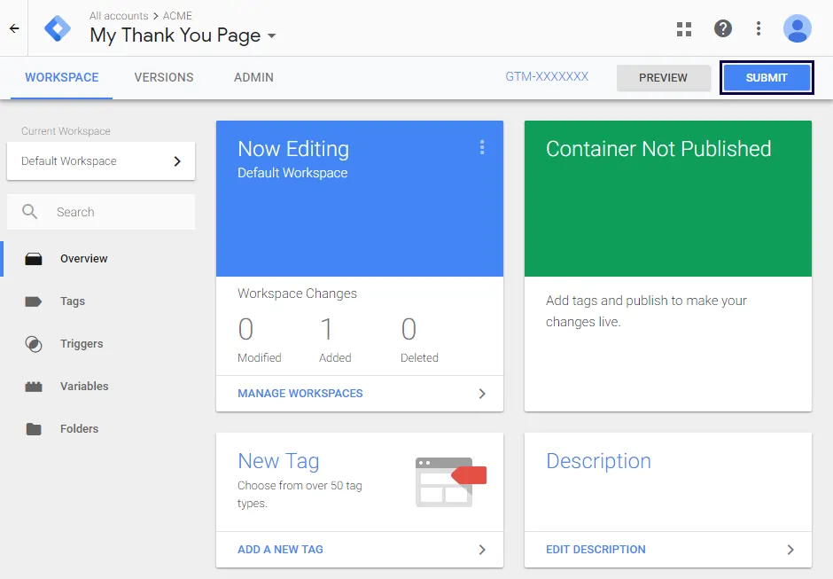 GTM - Submit button