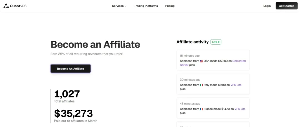 QuantVPS Affiliate Program