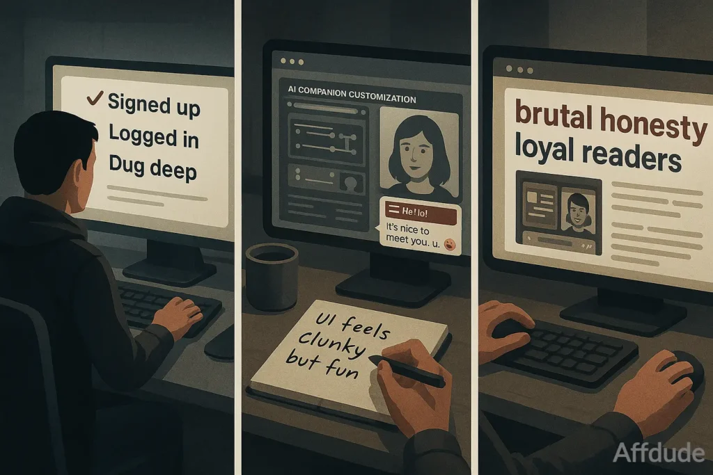 AI dating app review testing process