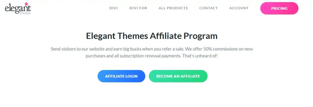 Elegant Themes (Divi) Affiliate Program