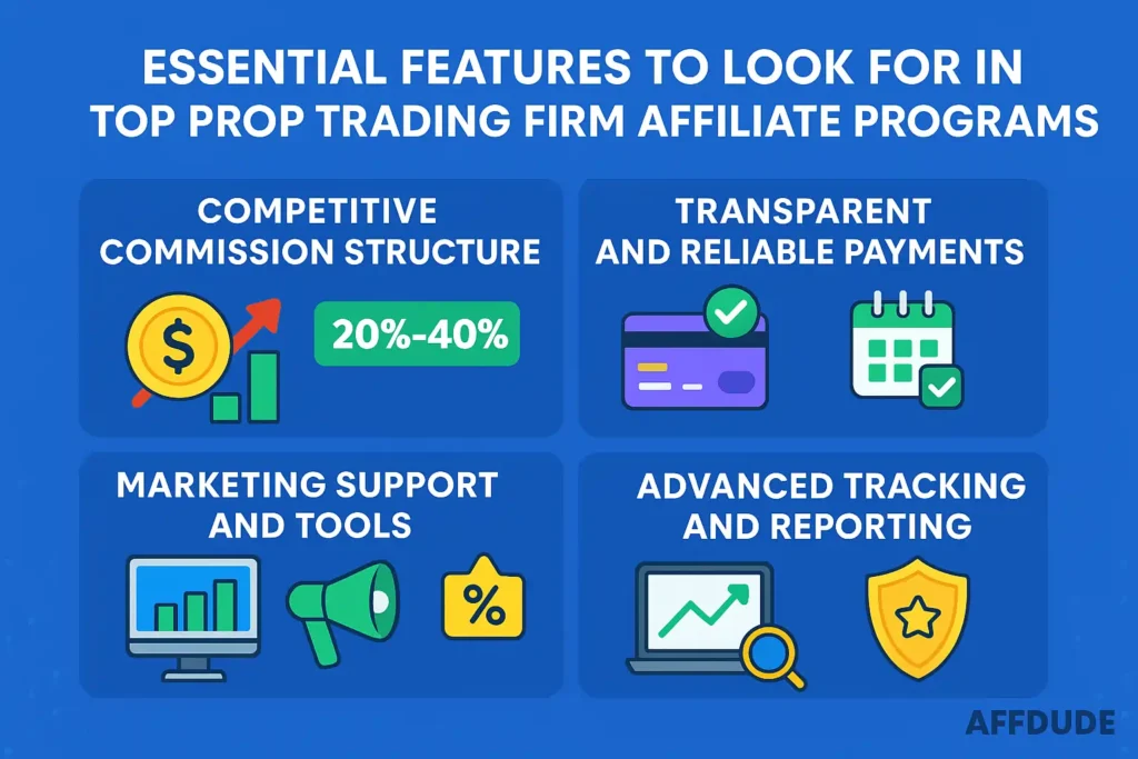 Prop Trading Firm Affiliate Programs Features