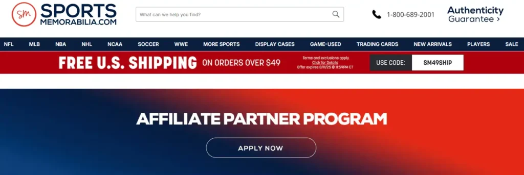 Sports Memorabilia Affiliate Program