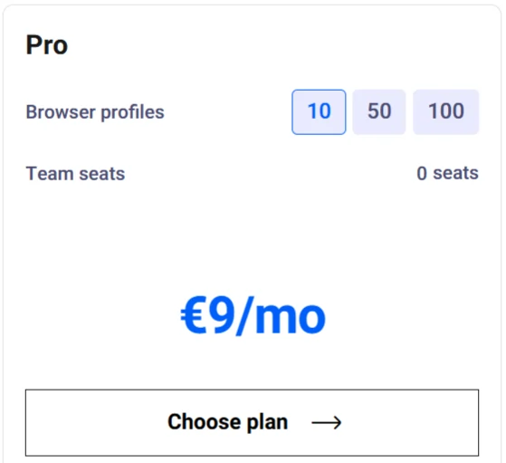 Multilogin Pro 10 Monthly Plan