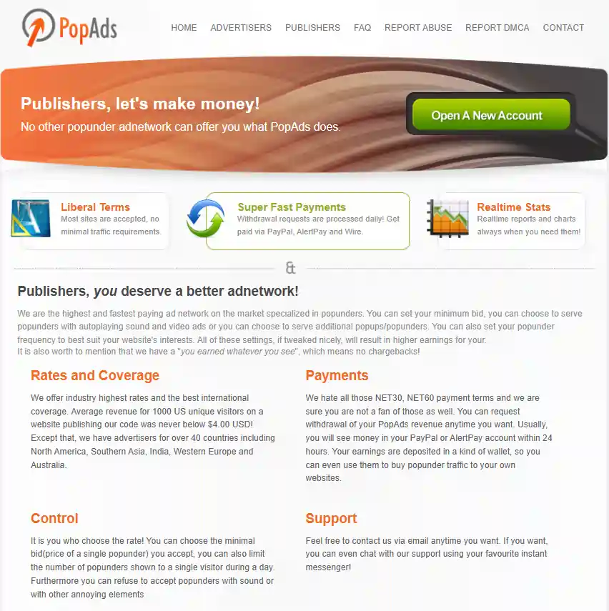 PopAds For Publishers