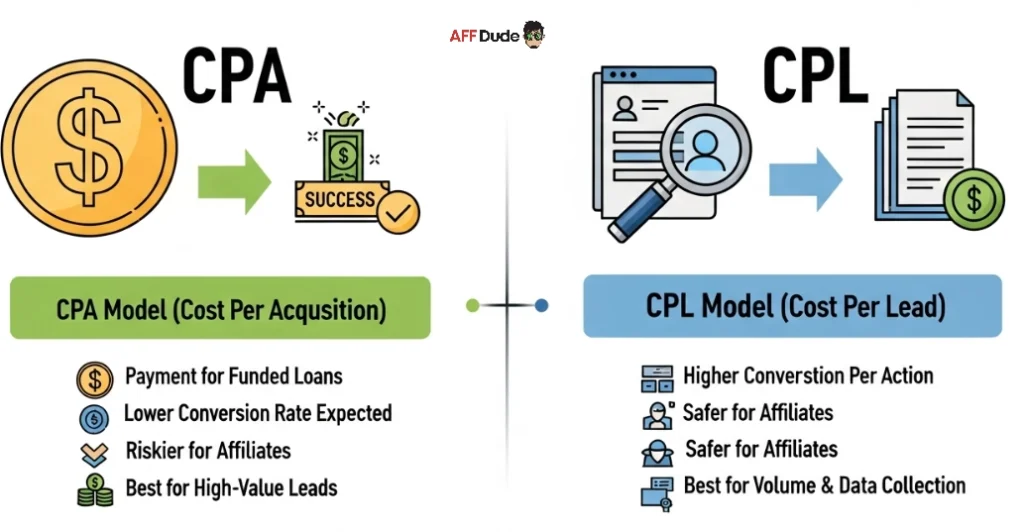 CPA vs CPL in affiliate marketing