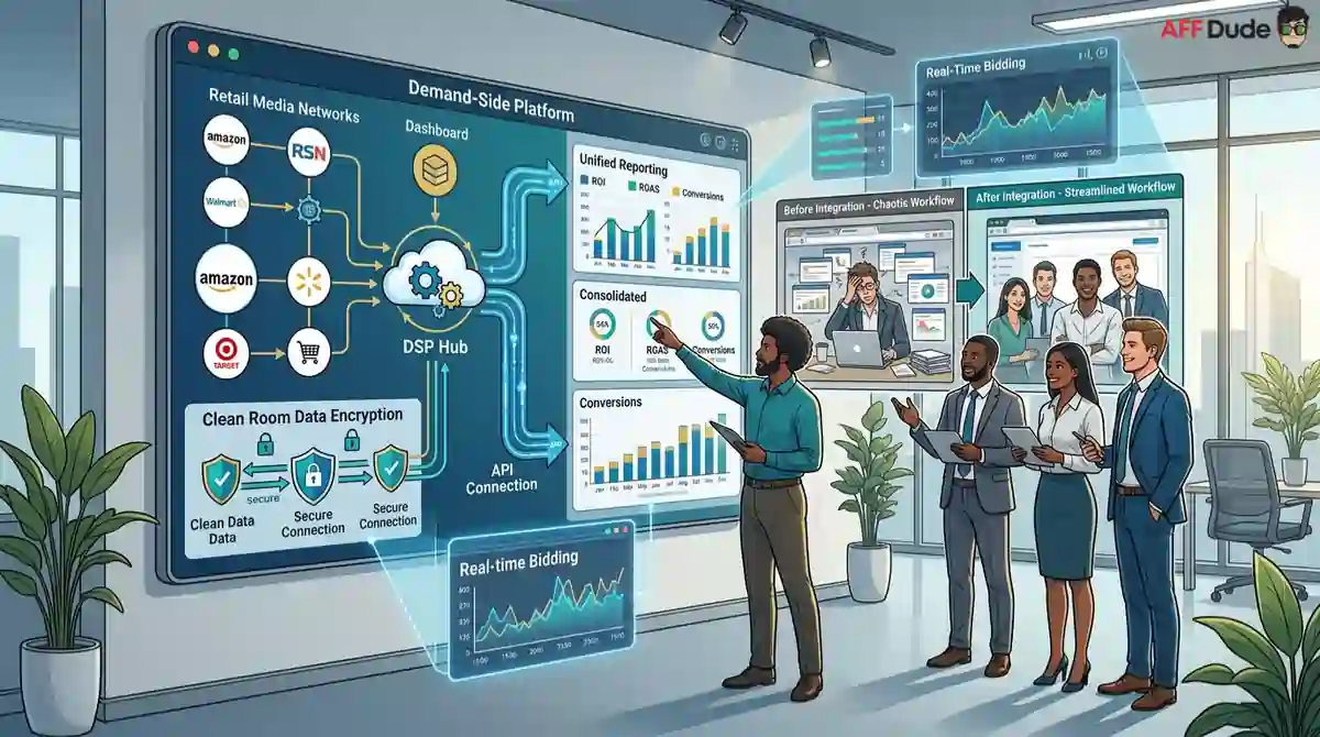 DSP platform connected with retail media advertising network