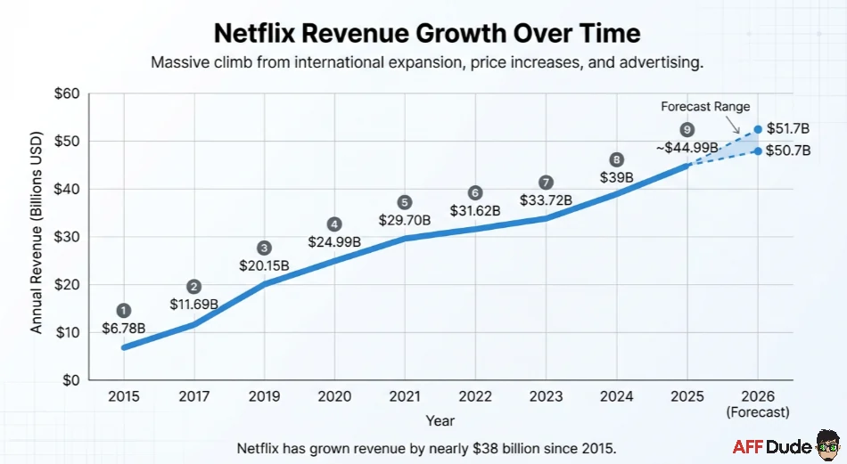 Netflix Revenue Growth Over time