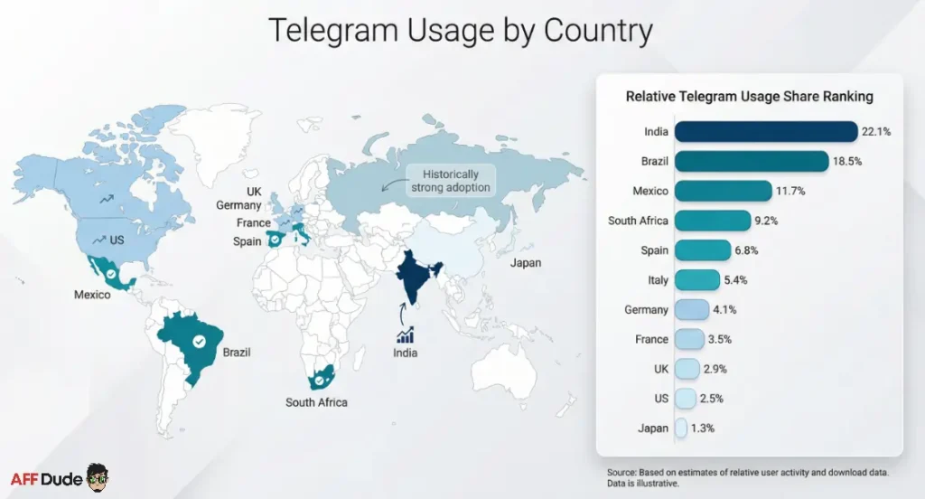 Telegram Usage by Country