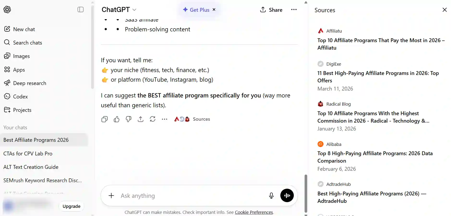 ChatGPT AI Search