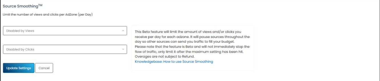 JuicyAds Source Smoothing
