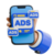 3d hand holding smartphone with ad icon icon png 2