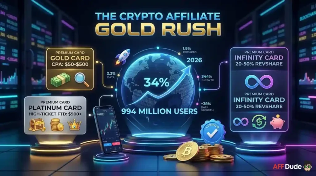 Crypto trading payouts driven by user acquisitions