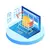 isometric laptop with shopping cart keypad 1262 16544