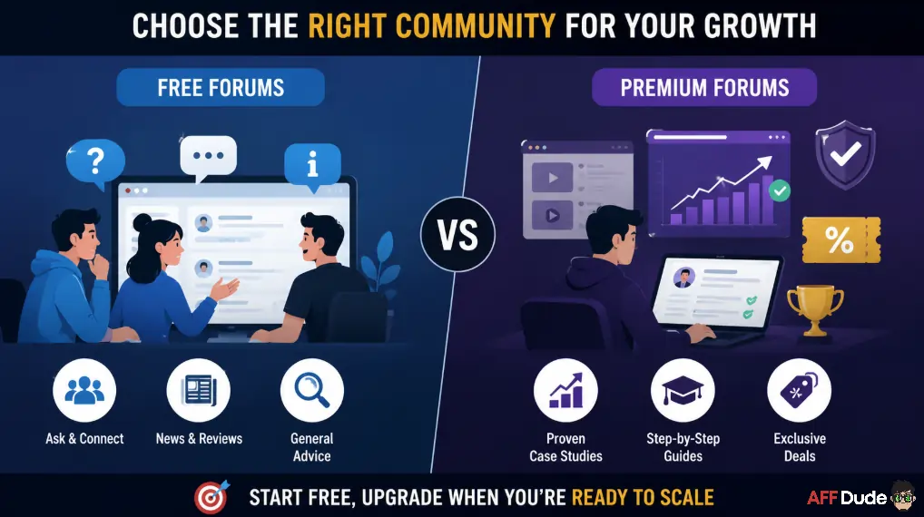 Free vs Paid Affiliate Forums