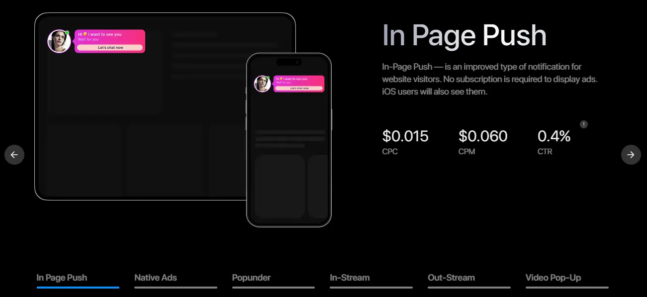 OctoClick Publisher Ad Format Placement
