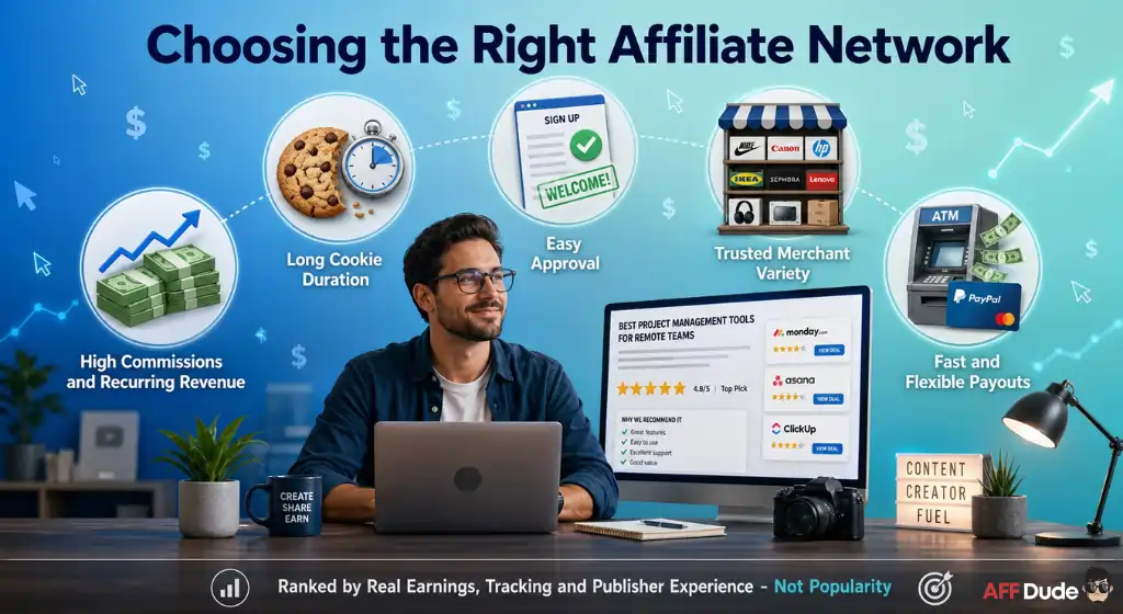AFFDude affiliate network ranking criteria for review and comparison sites