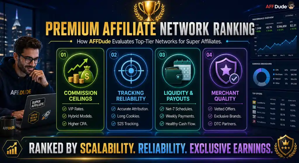 AFFDude reviews premium affiliate networks for Super affiliates