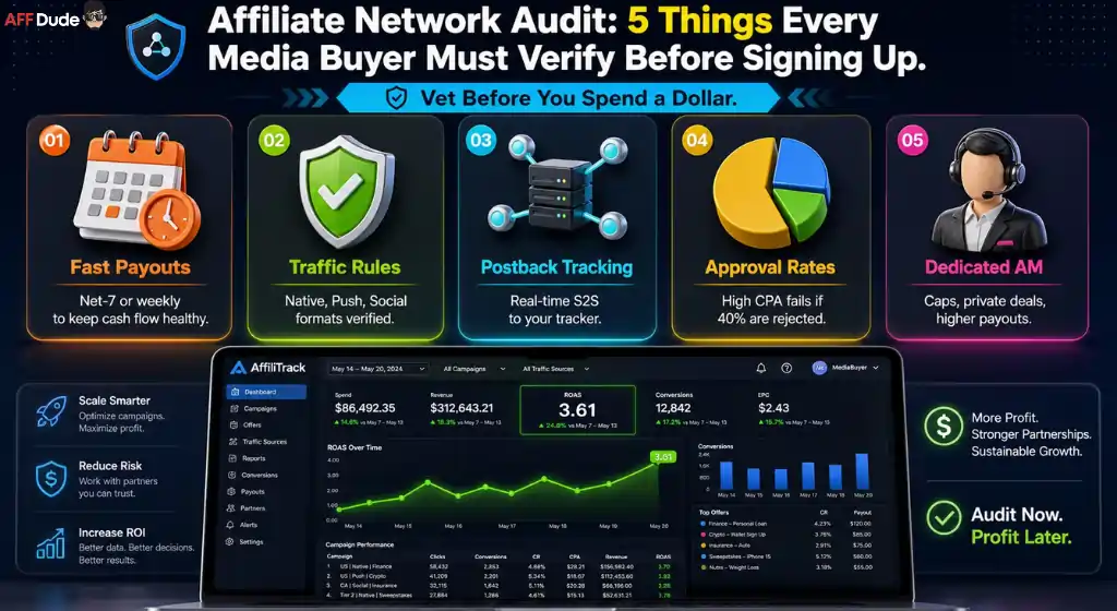 Affiliate network evaluation checklist for media buyers and arbitrageurs