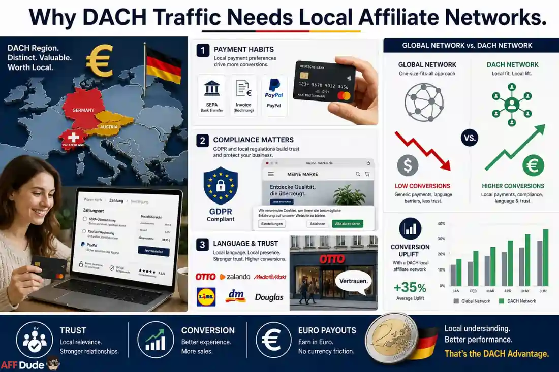 Affiliate networks for European and DACH traffic