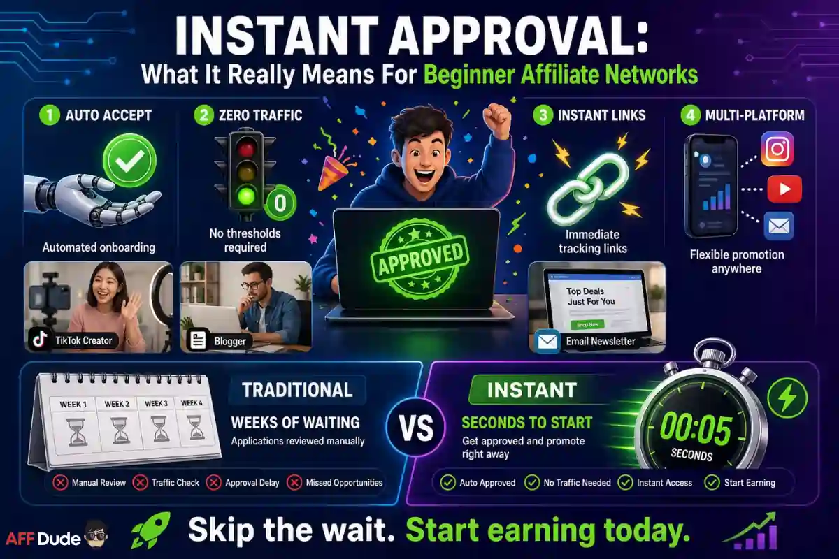 Beginner affiliate network instant approval account verification process