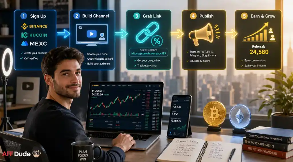 Beginner joining crypto exchange affiliate program