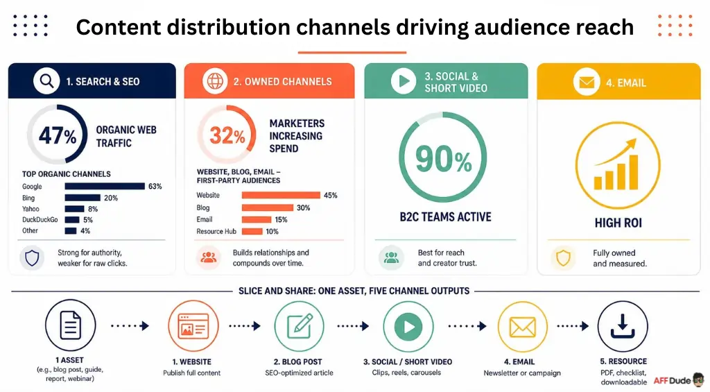 Content distribution channels driving audience reach