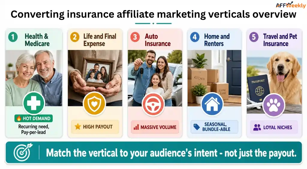 Converting insurance affiliate marketing verticals overview