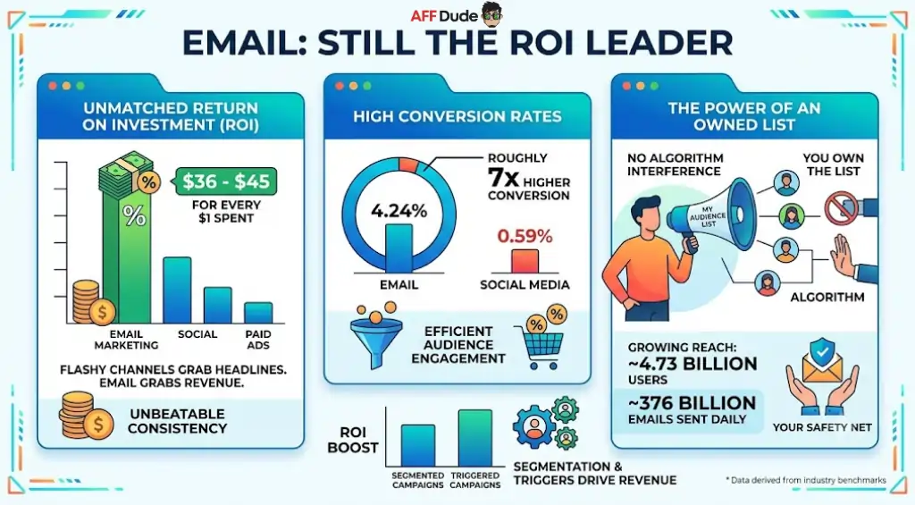 Email marketing delivers highest return on investment