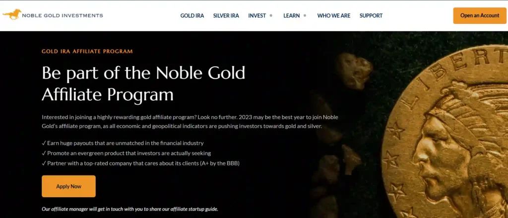 Noble Gold Investments Affiliate Program