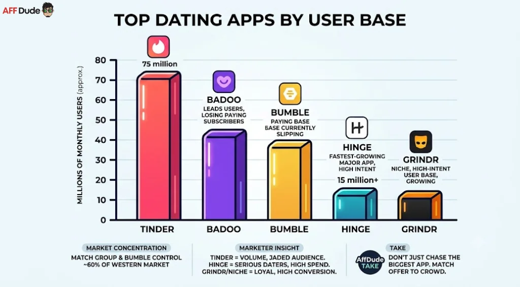 Top Dating Apps by Users