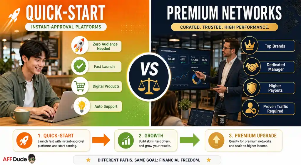 comparison of instant approval and traditional affiliate networks