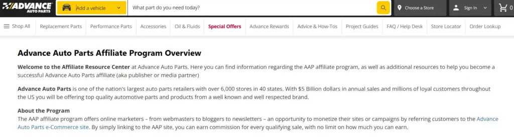 Advance Auto Parts Affiliate Program