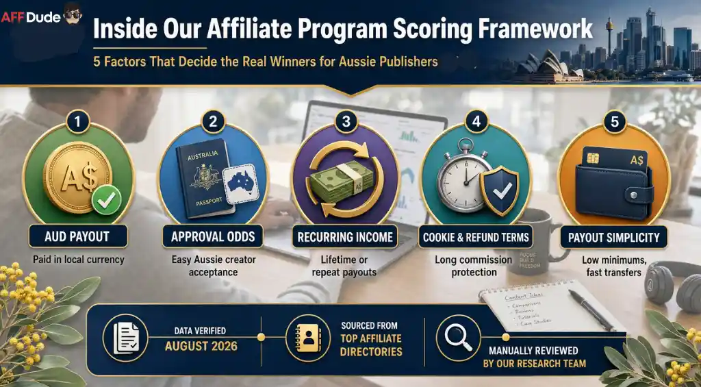 Australian affiliate programs ranking criteria explained