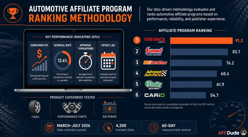 Automotive affiliate programs ranking and evaluation criteria