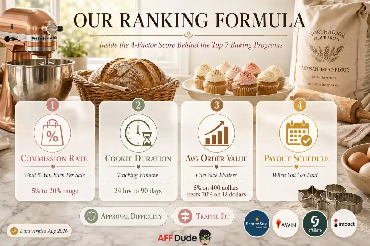 Baking Affiliate Program Ranking Methodology