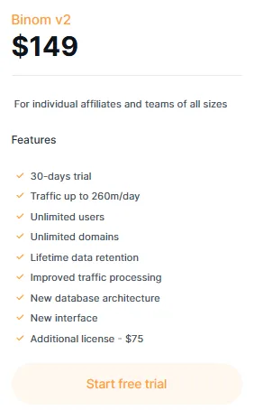 Binom v2 Pricing Plan