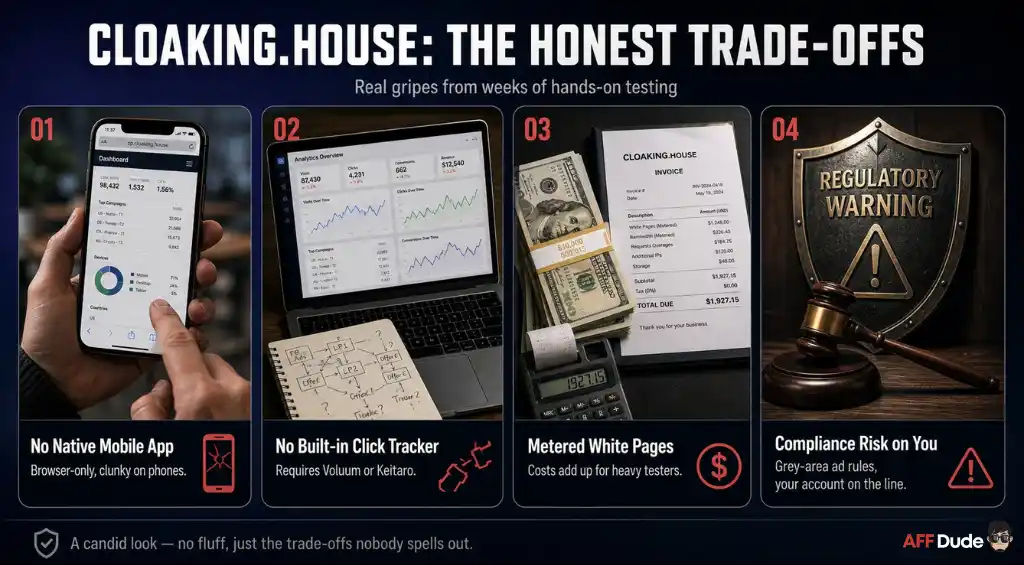 Cloaking.House limitations for affiliate marketers