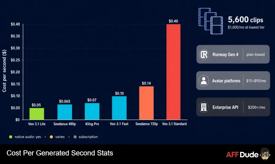 Cost Per Generated Second Stats