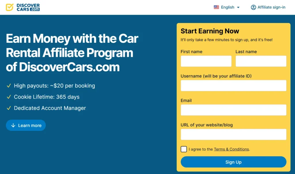 Discover Cars Affiliate Program