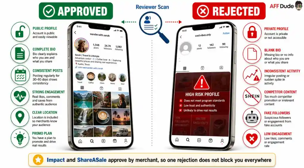 Instagram affiliate program approval and rejection guidelines
