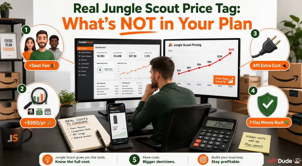 Jungle Scout additional costs and account limitations