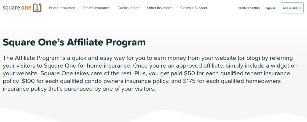 Square One Insurance Affiliate Program