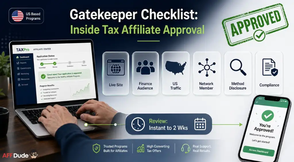 Tax software affiliate program approval requirements