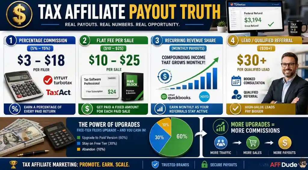 Tax software affiliate programs payout per filing