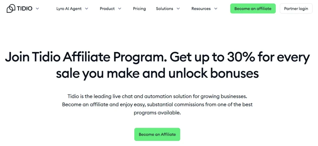 Tidio Affiliate Program