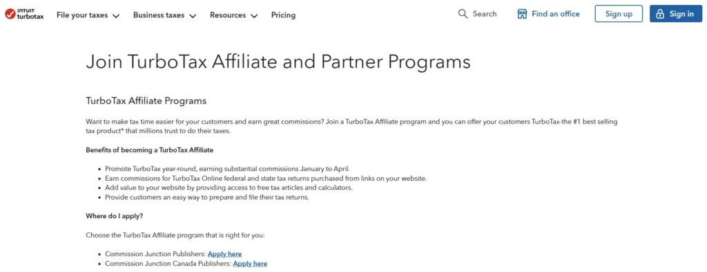 TurboTax Affiliate Program