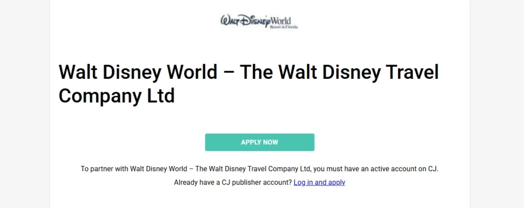 Walt Disney World Affiliate Program