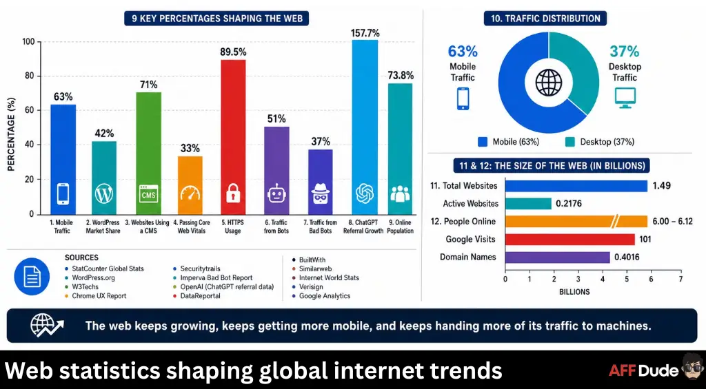Web statistics shaping global internet trends
