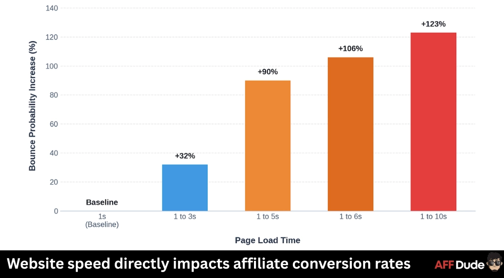 Website speed directly impacts affiliate conversion rates